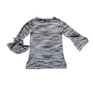 Roz & Ali pullover sweater black/white, w/ pink sparkly threads throughout. Sm